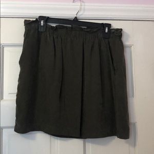 Army green cupro 1State skirt